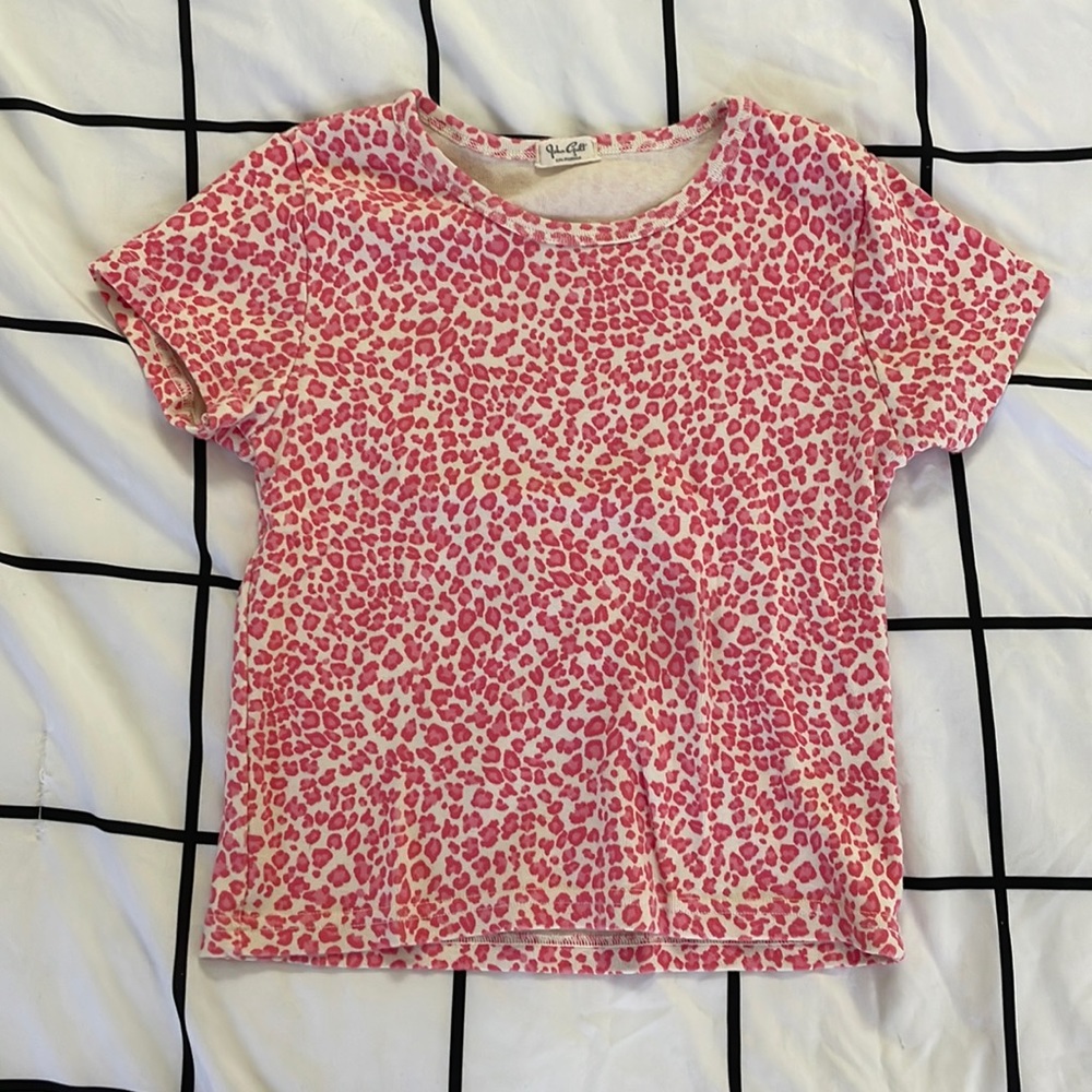 Brandy Melville pink cheetah ashlyn tee